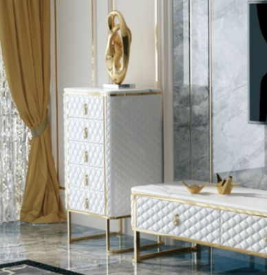 Conjunto de muebles de salón de 3 piezas. Aparador de salón de diseñador + mesa de centro.