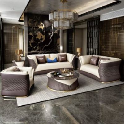 Sofá Sofá Conjunto Asiento Almohadilla Completo Set 3+2+1 Sofás Decoración Diseñador