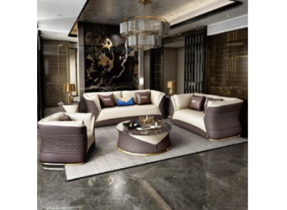 Muebles de lujo conjunto de sofás sofá tapizado 3+2+1 plazas con mesa de centro