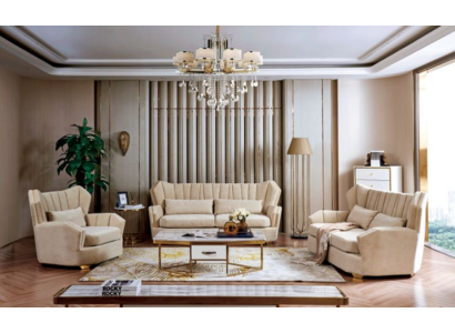 Sofá Sofá Conjunto de asientos Cojín Completo Set 3+2+1 Sofás de decoración de diseñadores