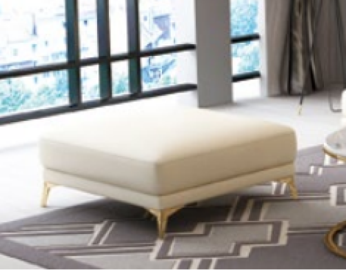 Conjunto Sofá de diseñador Sofá Chaiselongue con taburete Tapizado en sofá de sala