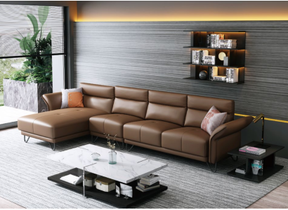 Sofá de esquina en forma de L con sillón conjunto de sofás modernos en forma de L.