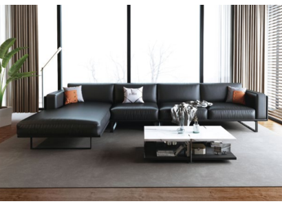 Sofá esquinero con conjunto de tapizado, decoración de salón en forma de L, sofá de diseñador.