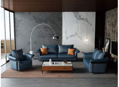 Juego completo de tapizado de cuero para sofá de 3 plazas Sofá 3-2-1 de diseño