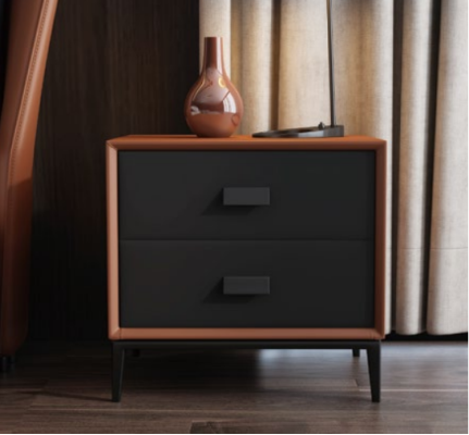 Camas de dormitorio italianas Estilo de muebles de cama Diseñador de cama + 2 mesitas de noche