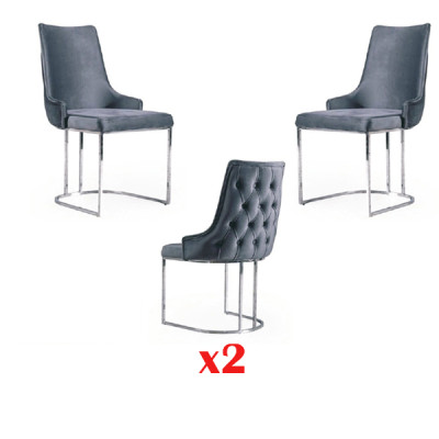 Sillas Juego de comedor 2 sillas Silla blanda Estilo italiano
