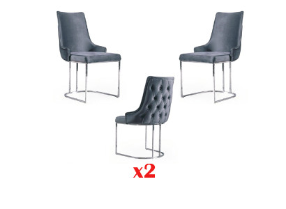 Sillas Juego de comedor 2 sillas Silla blanda Estilo italiano