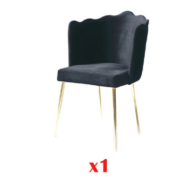 Sillas de comedor de lujo de madera Silla negra Sillas de salón
