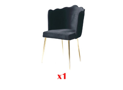 Sillas de comedor de lujo de madera Silla negra Sillas de salón