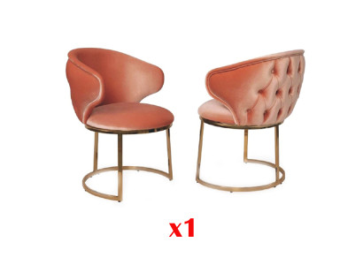 Sillas de comedor de acero inoxidable Sillón de lujo rosa Sillón de salón
