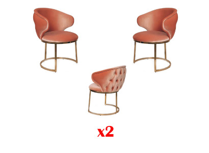 Grupo de 2 sillas nuevas con tapizado para comedor, nuevo juego de sillas de diseño.