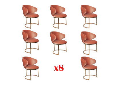 Conjunto de tela para comedor 8x silla de diseño de metal silla de respaldo juego de sillas