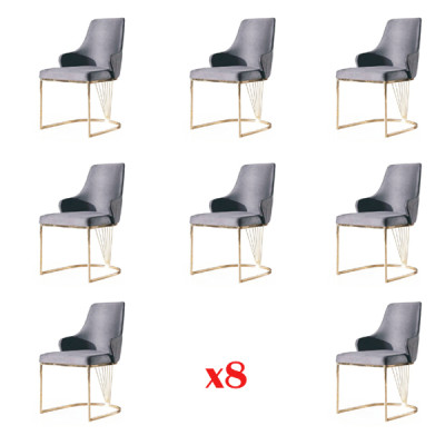Silla de comedor 8 set conjunto de sillas de respaldo completo grupo completo de sala de estar