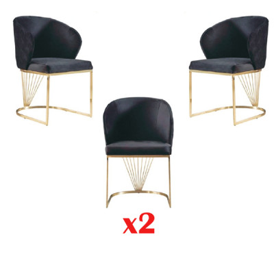 Silla 2x sillas Grupo Set Salón-Comedor Conjunto Estilo Moderno Textil