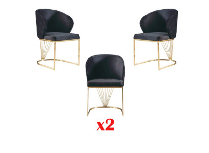 Silla 2x sillas Grupo Set Salón-Comedor Conjunto Estilo Moderno Textil