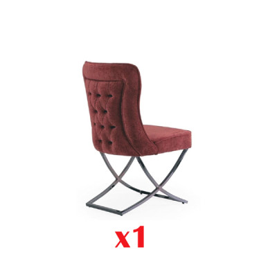 Sillas de comedor de acero inoxidable Silla de lujo roja Sillas de sala de estar