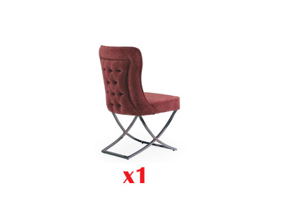 Sillas de comedor de acero inoxidable Silla de lujo roja Sillas de sala de estar