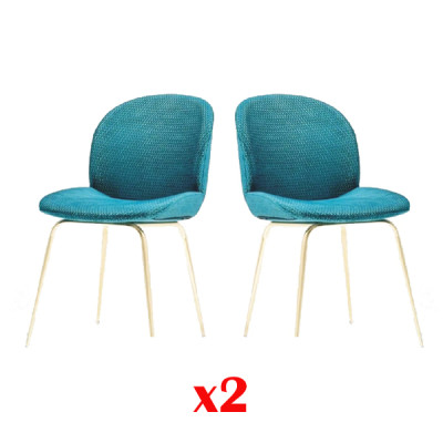 2x Grupo de sillas Sillas Conjunto Textil Tela Nuevo Tapizado Comedor