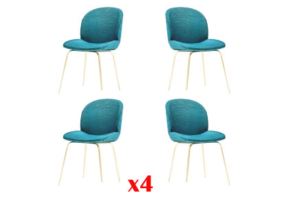 Sillas de comedor acolchadas 4x conjunto de sillas de tela de diseño