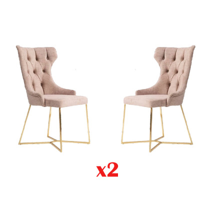 Silla Chesterfield, set de grupo 2x sillón de respaldo, tapizado de terciopelo.