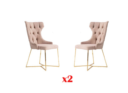 Silla Chesterfield, set de grupo 2x sillón de respaldo, tapizado de terciopelo.