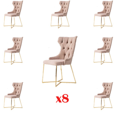 Diseño 8x sillas grupo set tapizada silla de comedor conjunto de sillón