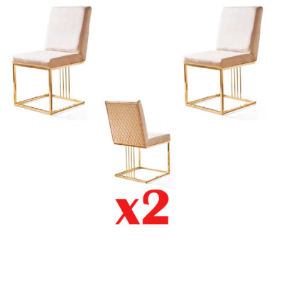 Diseño de silla Tapizado Set 2x Silla 100% Textil Sillas Restaurante Comedor