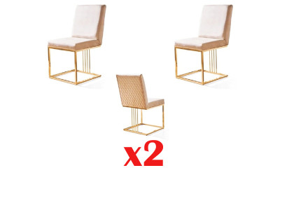 Diseño de silla Tapizado Set 2x Silla 100% Textil Sillas Restaurante Comedor