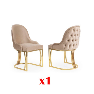 Sillas de comedor de madera, silla de lujo beige estilo italiano para sala de estar.