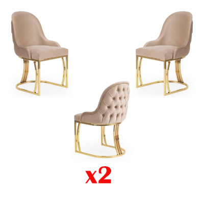 Conjunto de sillas Chesterfield Grupo de 2 sillas de respaldo Butacas Tapizadas