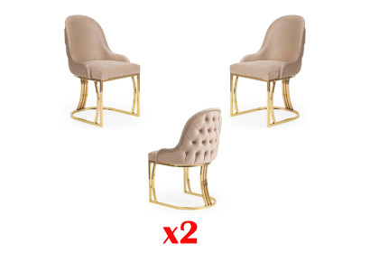 Conjunto de sillas Chesterfield Grupo de 2 sillas de respaldo Butacas Tapizadas