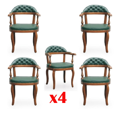 Juego de comedor de madera moderno Grupo Silla de respaldo Muebles 4 sillas Sillón