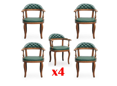 Juego de comedor de madera moderno Grupo Silla de respaldo Muebles 4 sillas Sillón