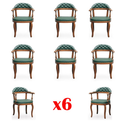 Mesa de comedor, conjunto de sala de estar, juego de 6 sillas, diseño de tapicería de madera nuevo.