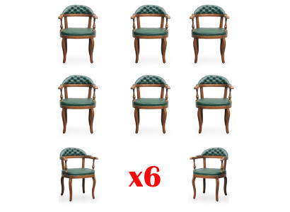 Mesa de comedor, conjunto de sala de estar, juego de 6 sillas, diseño de tapicería de madera nuevo.