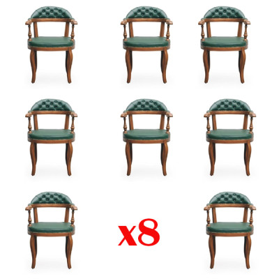 Sillas Silla Madera Lujo Asiento Conjunto 8 Sillones Silla de comedor Silla de comedor