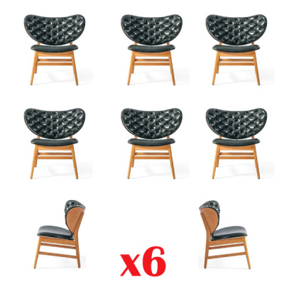 Sillas tapizadas Chesterfield para comedor de gastronomía, nuevas, juego de 6 sillas de diseñador.