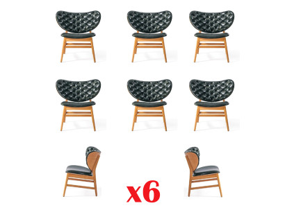 Sillas tapizadas Chesterfield para comedor de gastronomía, nuevas, juego de 6 sillas de diseñador.