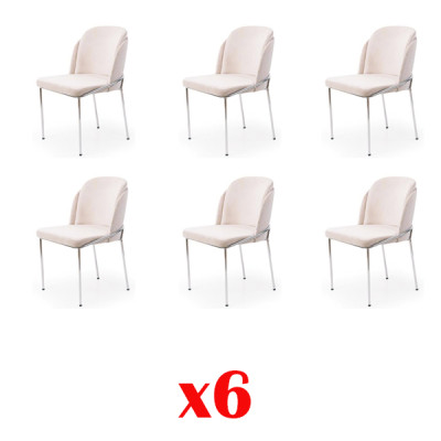 Silla 6x sillas de comedor sillón diseño de salón muebles de acero inoxidable