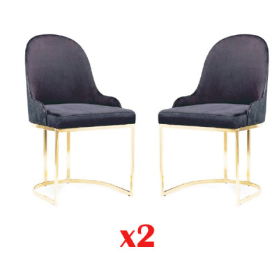 Juego de muebles de comedor 2 sillas de lujo nuevas azules elegantes modernas de madera.