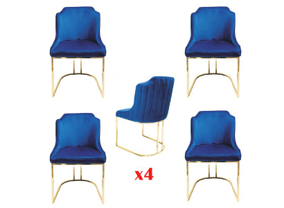 Juego de comedor de sillas 4x modernas de diseño tapizado nuevo