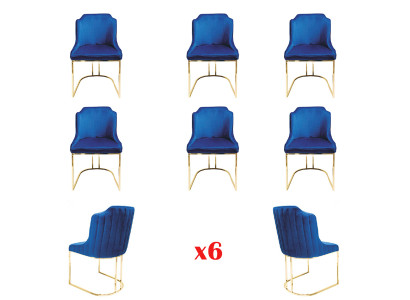 Conjunto de juego de 6 sillas de comedor con asiento acolchado de tela.