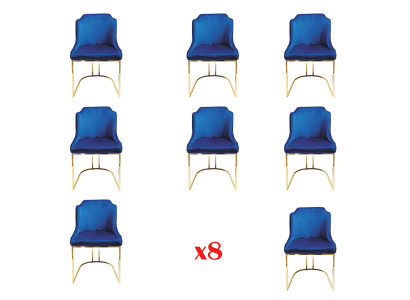 Diseño conjunto de sillas Grupo Tapizado Textil 8 sillas Muebles Lujo Conjunto