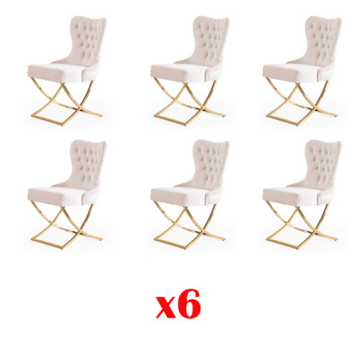 Conjunto de sillas 6x diseño acolchado grupo de asientos de salón mobiliario sillas