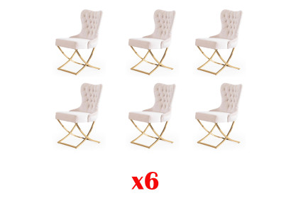 Conjunto de sillas 6x diseño acolchado grupo de asientos de salón mobiliario sillas