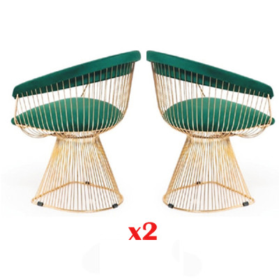 Diseño de sillón conjunto de tapizado 2x silla acero inoxidable 100% tela muebles de comedor