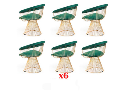Sillas de comedor acolchadas 6x juego de sillas conjunto de sillas textil