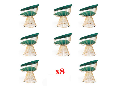 Sillas Cocina Comedor Tela Nuevo Juego 8x Silla Diseño Textil Sillón