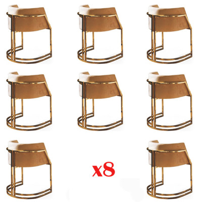 Diseño de silla de tela con respaldo acolchado, conjunto de 8 sillas para comedor de restaurante.