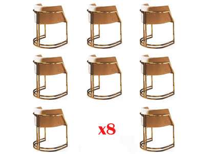 Diseño de silla de tela con respaldo acolchado, conjunto de 8 sillas para comedor de restaurante.